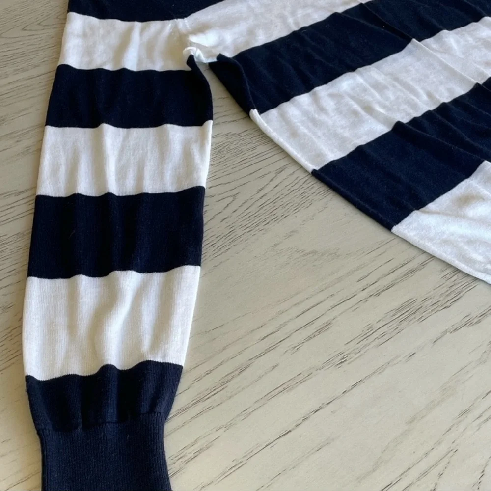 J. Crew Navy and White Striped Shirt Size Small